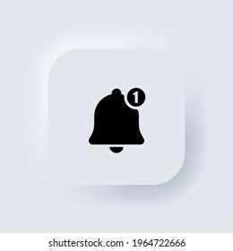 New message notification icon. Bell icon. Neumorphic UI UX white user interface web button. Neumorphism. Vector EPS 10.