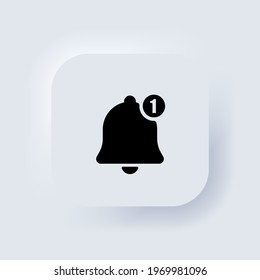 New message notification icon. Bell icon. Neumorphic UI UX white user interface web button. Neumorphism. Vector EPS 10.