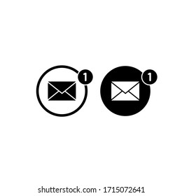 Nuevo mensaje, icono de notificación o correo electrónico, correo, chat, carta en un diseño simple en un fondo aislado.Vector EPS 10.