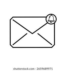 Nova campainha de alerta de e-mail do ícone de notificação de mensagem