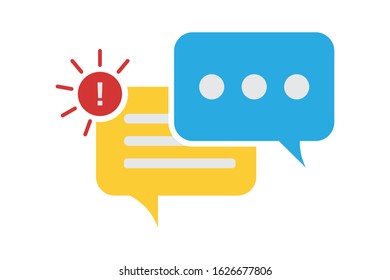New message notification icon. Speech bubble for social media chat communication.