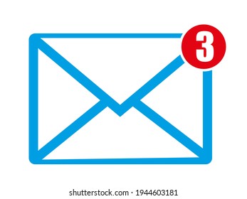 New message notification icon - stock vector