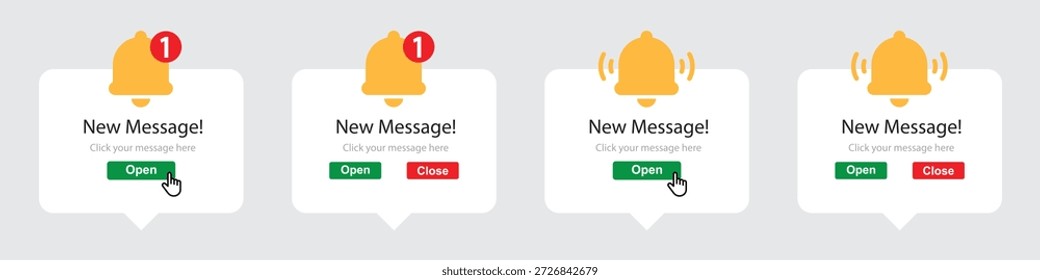 New message notification icon, vector illustration