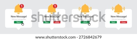 New message notification icon, vector illustration