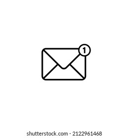 New Message, Notification Mail Icon Vector in Line Style