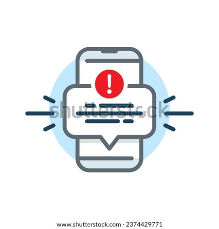 New message notification on smartphone screen concept illustration flat design vector eps10. modern graphic element for landing page, empty state ui, infographic, icon