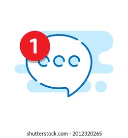 new message notification pop up concept illustration flat design vector eps10. simple, modern graphic element for landing page, empty state ui, infographic, icon