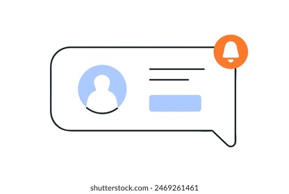 New message notification. Receiving online comment. Speech bubble. Messaging, internet communication concept. Social media, digital response. Flat vector illustration isolated on white background