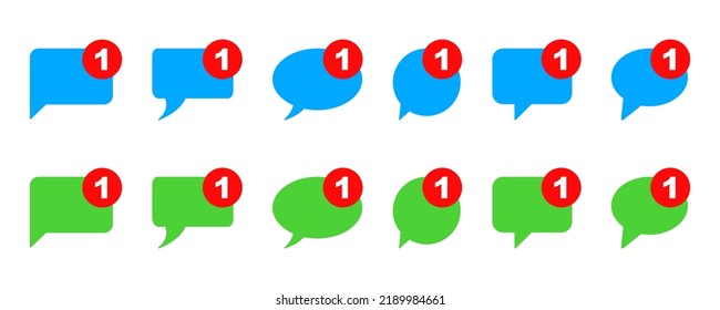 Nuevo mensaje en el chat. Nueva notificación, sms, burbuja de voz. Bandeja de entrada. Vector 10 EPS.