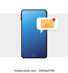 New message on the frameless smartphone screen