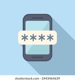 New message phone icon flat vector. Access account. Phone id dual process