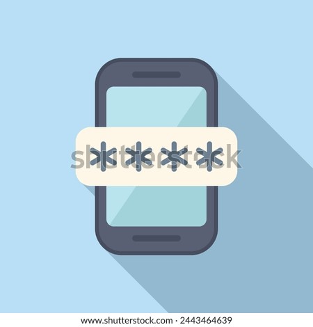 New message phone icon flat vector. Access account. Phone id dual process