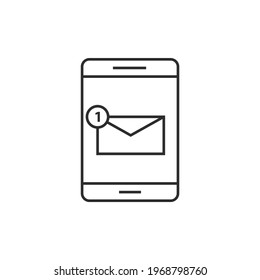 New Message in Phone Icon. Vector Illustration