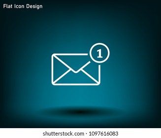 A new message, a picture of a letter with a number one