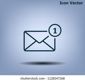 A new message, a picture of a letter with a number one