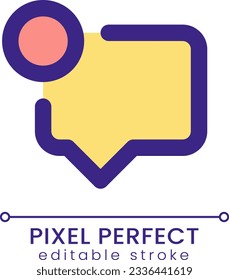 Nuevo ícono de ui de color RGB perfecto para píxel de mensaje. Notificación de conversación. Elemento de línea simple rellenado. GUI, diseño UX para aplicación móvil. Pictograma aislado del vector. Trazo editable. Fuente de Poppins utilizada