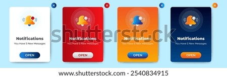 New message received notification pop up banner design. vector