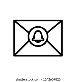 New Message reminder, simple design, stroke outline style. Line vector. Isolate on white background.