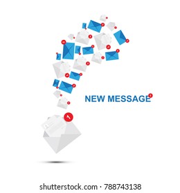 New message social concept with notifications about a new message. Flat vector illustration EPS 10