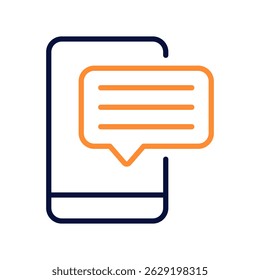 New Message Vector Icon for Digital Notification and Mail Symbol. Online chat alert, paperwork update and email design. Line Duo Tone Icon