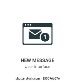 New message vector icon on white background. Flat vector new message icon symbol sign from modern user interface collection for mobile concept and web apps design.