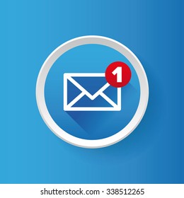 New message vector icon on button