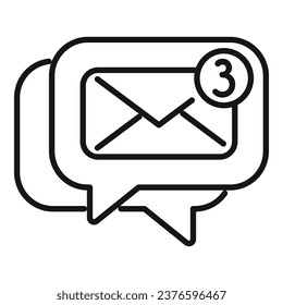 Nuevo vector de contorno de icono de mensajería. Red en línea. elemento de Internet
