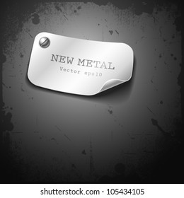 New metal stainless design on grunge background, vector illustration