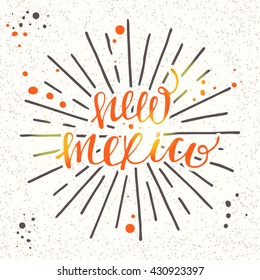New mexico. American state. Lettering. Modern calligraphy. Hand drawn vector illustration.