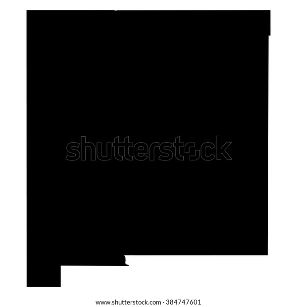 New Mexico Black Map On White Stock Vector Royalty Free 384747601