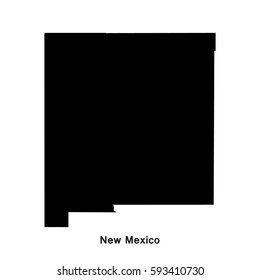 New Mexico black map,border with name of state