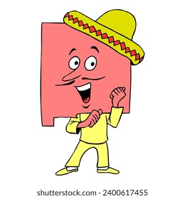 new mexico cartoon map vector