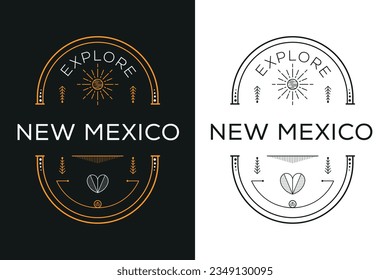 New Mexico City Badge Design, Vektorgrafik.