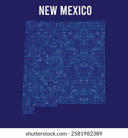New Mexico digital DOTTED MAP on blue background.eps
