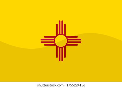 new mexico flag is glossy. vector