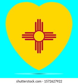New Mexico Flag In Heart Shape Vector illustration Eps 10