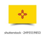 New Mexico flag. Flag icon. Standard color. Standard size. Rectangular flag. Computer illustration. Digital illustration. Vector illustration.