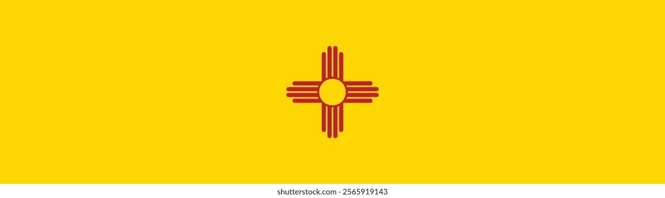 New Mexico flag long banner digital vector illustration