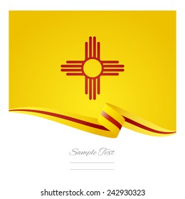 New Mexico Flag Ribbon Vector