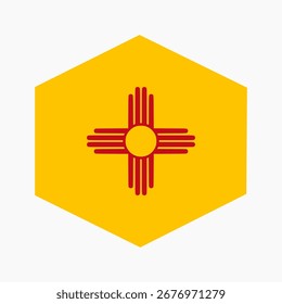 Nueva bandera de México. Nuevo Vector de México USA. Nueva bandera de México en hexágono 