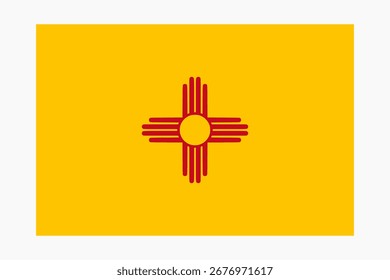 New Mexico Flagge. New Mexico USA Flaggenvektor. Neue Mexiko-Flagge Standardfarbe