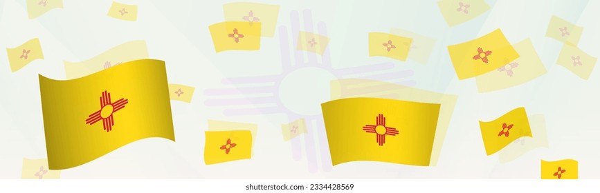 New Mexico flag-themed abstract design on a banner. Abstract background design with National flags. Vector illustration.