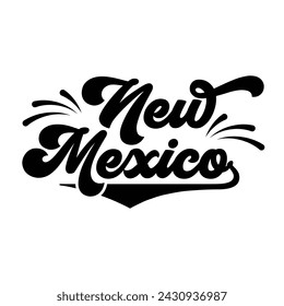 New Mexico hand lettering design calligraphy vector, New Mexico text vector trendy typography design