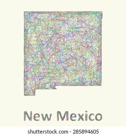 New Mexico line art map