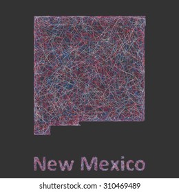 New Mexico line art map