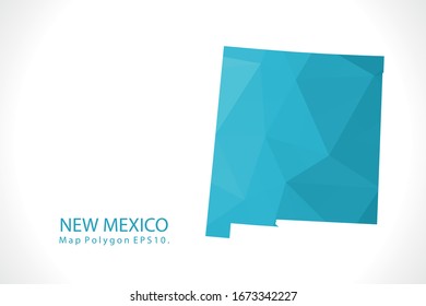 NEW MEXICO Map Abstract geometric rumpled triangular low poly style gradient graphic on white background
