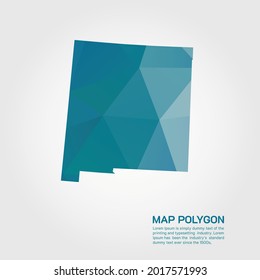 NEW MEXICO Map Abstract geometric rumpled triangular low poly style gradient graphic on white background