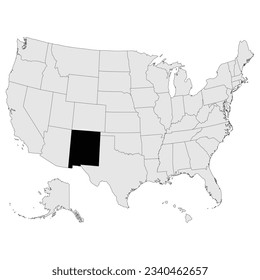 New Mexico map in black color. USA map. 