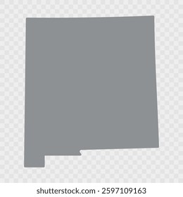 New Mexico Map Black, State Border, United States, US America, Transparent Isolated, Variations. High detailed vector map - New Mexico. Vector icon. Color set