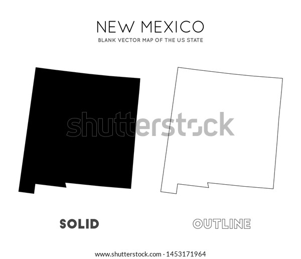 New Mexico Map Blank Vector Map Stock Vector (Royalty Free) 1453171964 ...